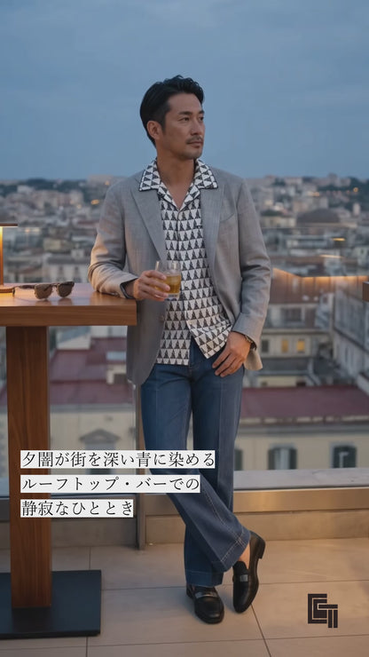 SALE｜AMIRI シルク100% 半袖オープンカラーシャツ 開襟シャツ