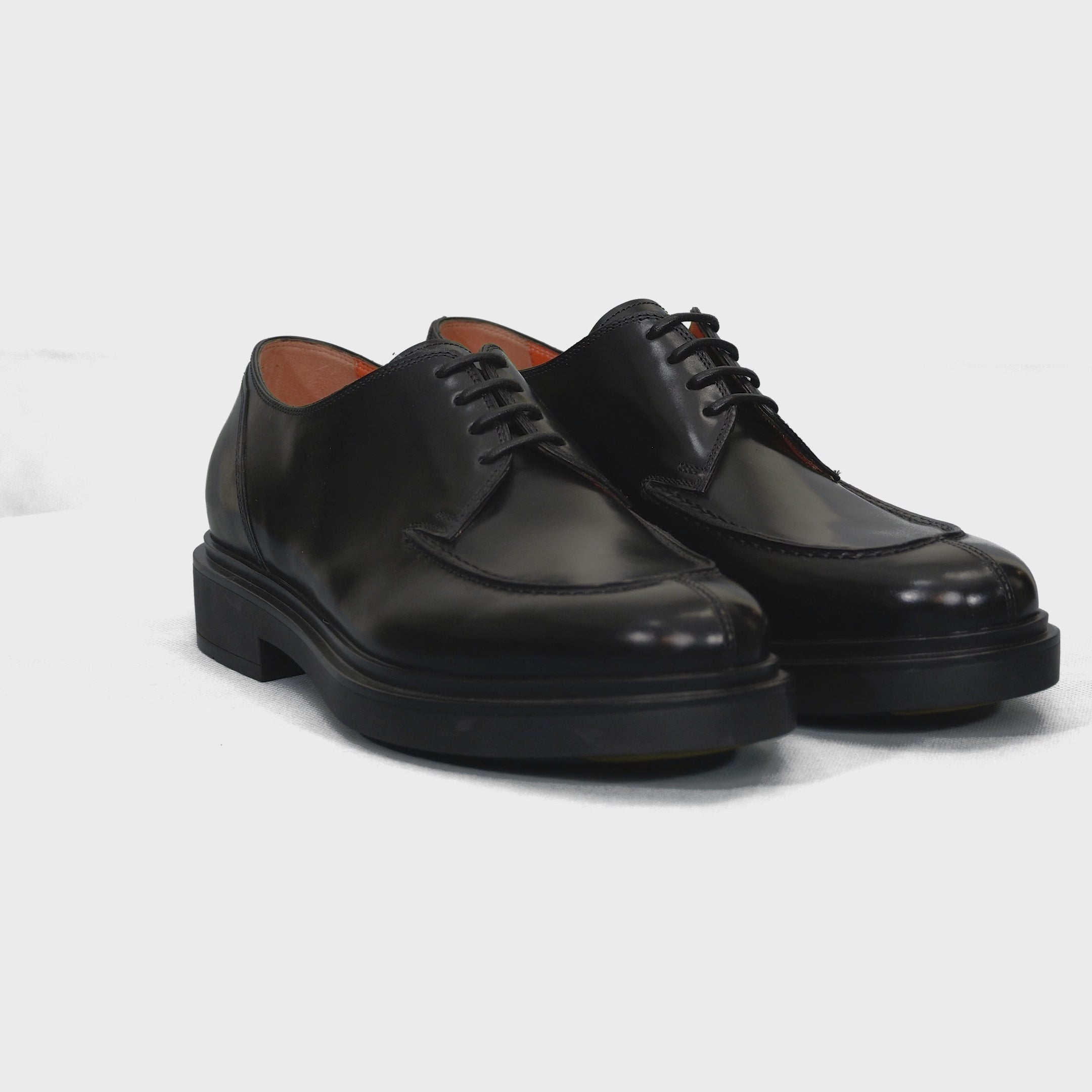 SANTONI アンティークドレザーレースアップダービーシューズ