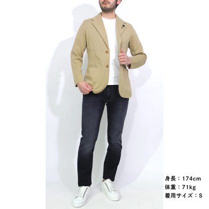 25SS LARDINI コットン100% 2Bシングルニットジャケット