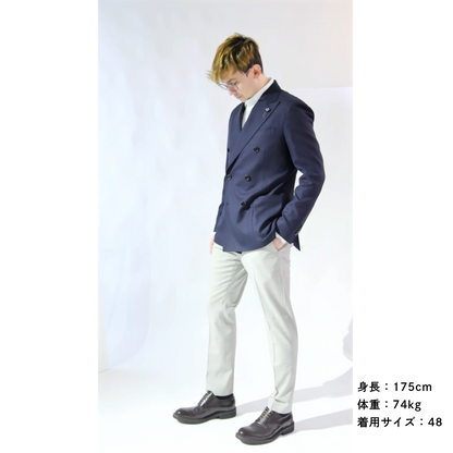 25SS LARDINI ICONIC ウールコットン 6Bダブルテーラードジャケット