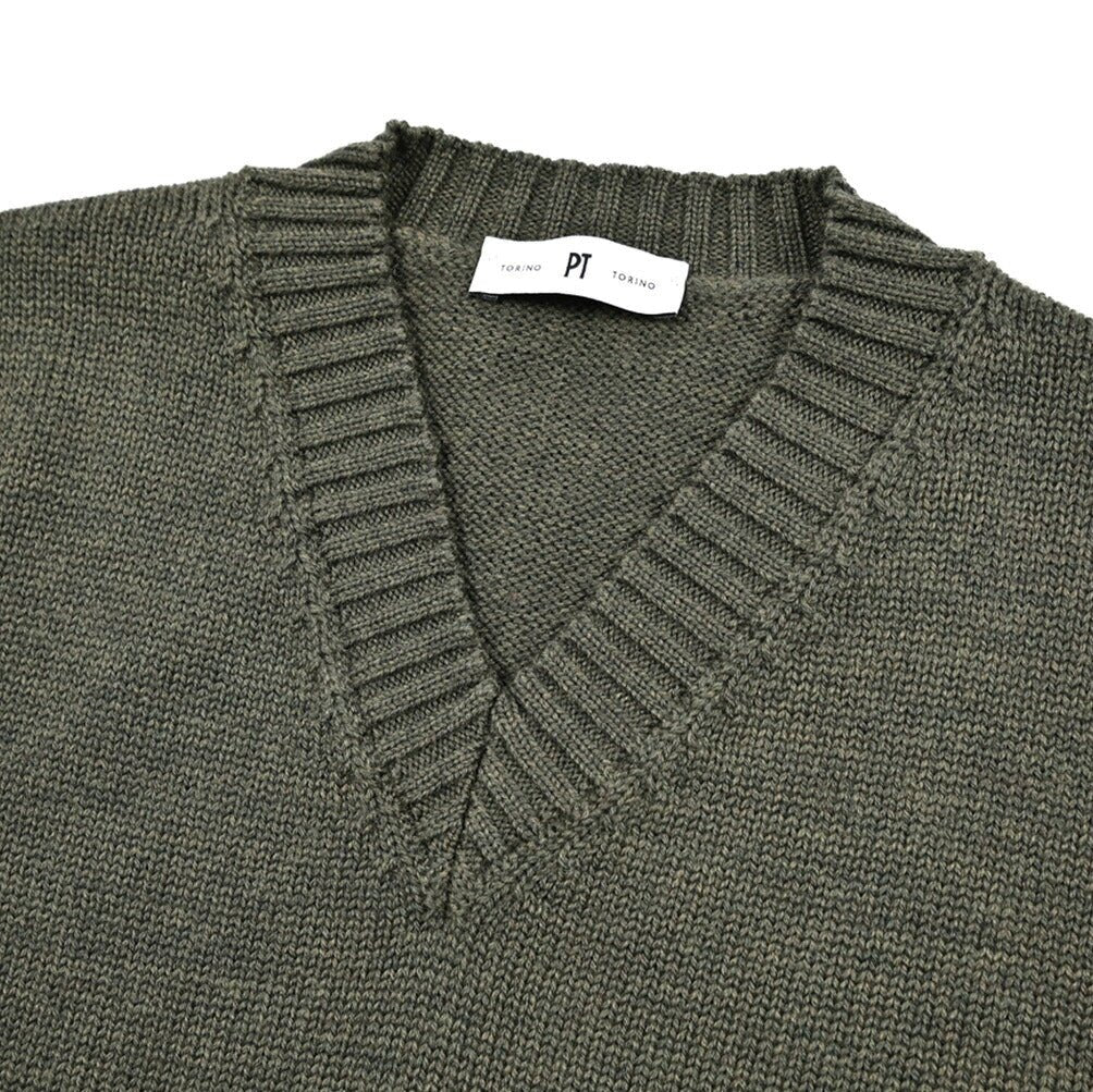 PT TORINO ウール100% Vネックニットセーター｜430493-50｜GUARDAROBA MILANO OFFICIAL STORE