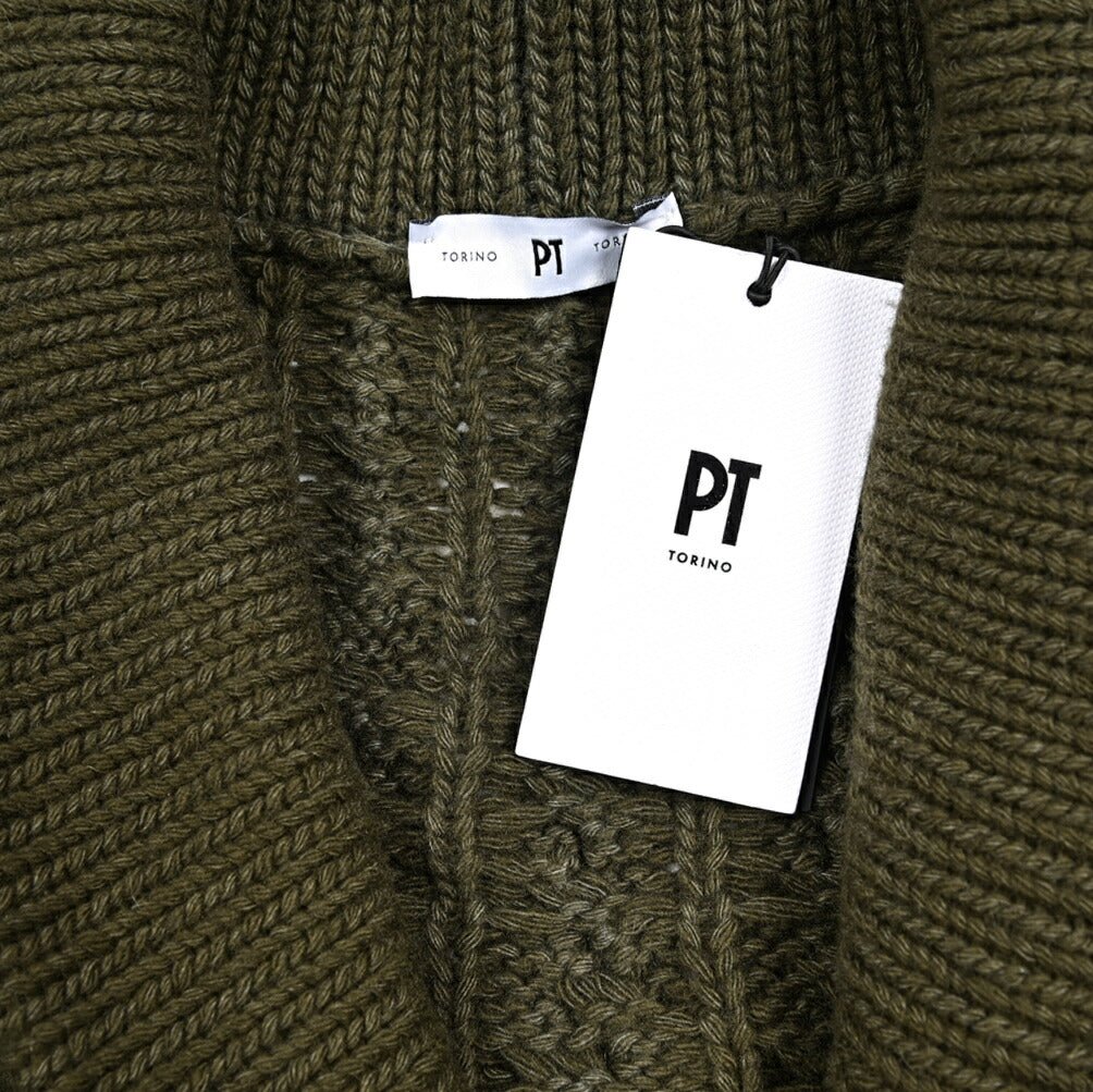 PT TORINO ウールカシミヤ ショールカラーケーブルニットカーディガン｜426185｜GUARDAROBA MILANO OFFICIAL STORE