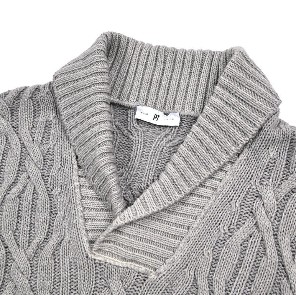 PT TORINO ウールカシミヤ ケーブル編みニットセーター｜426187｜GUARDAROBA MILANO OFFICIAL STORE