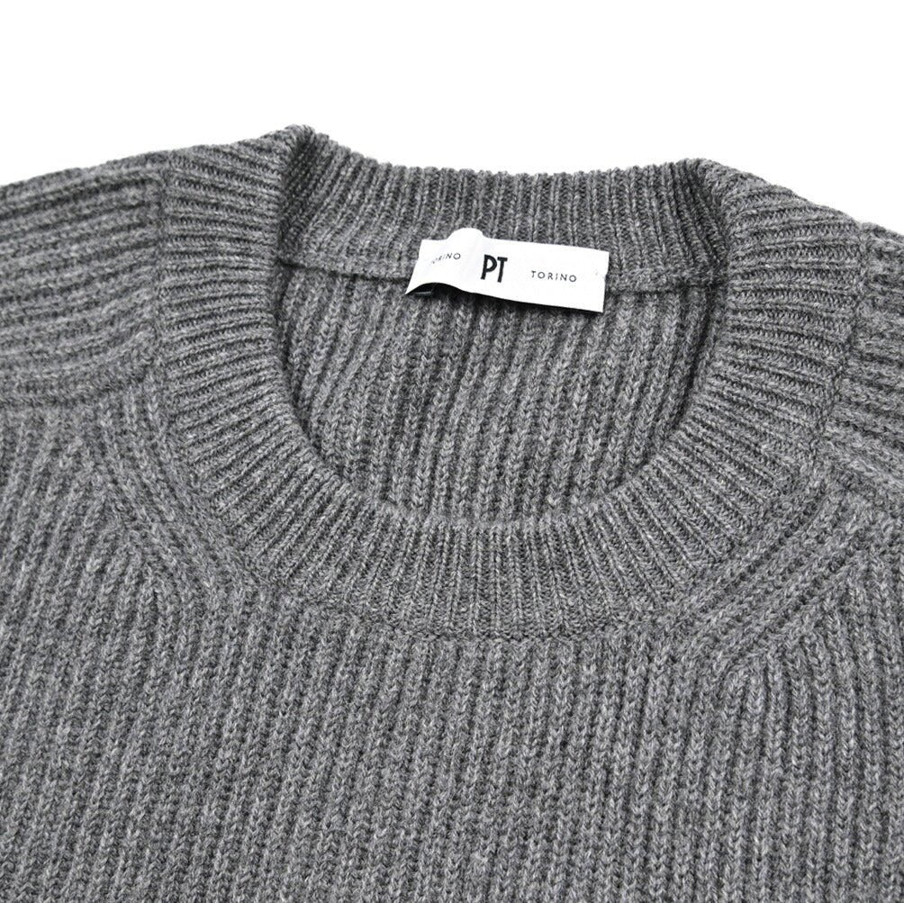 PT TORINO カシミヤ混ウール クルーネックリブニットセーター｜430489-50｜GUARDAROBA MILANO OFFICIAL STORE