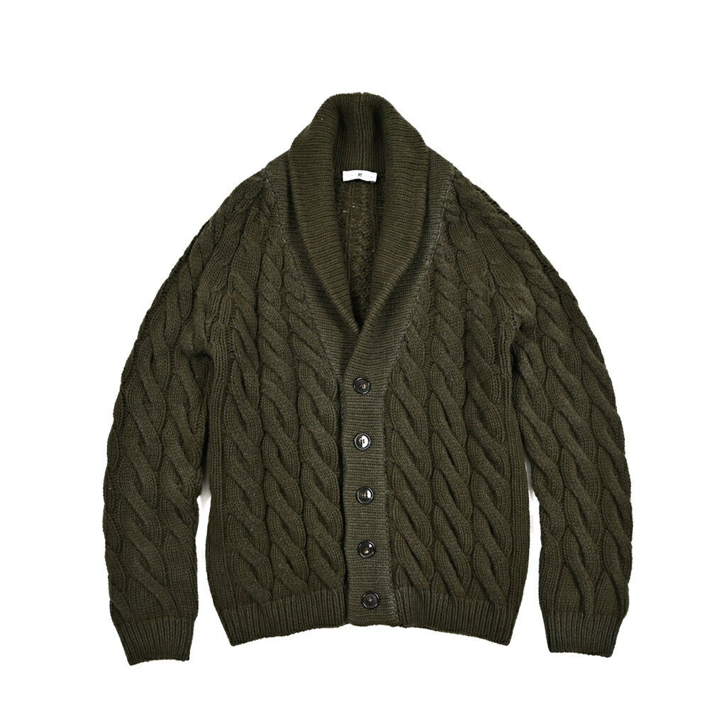 PT TORINO カシミヤ混ウール ケーブルニットショールカラーカーディガン｜430527｜GUARDAROBA MILANO OFFICIAL STORE