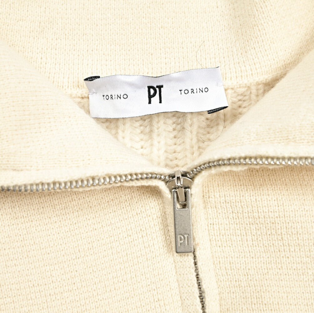 PT TORINO カシミヤ混ウール ハーフジップリブニットセーター｜430529｜GUARDAROBA MILANO OFFICIAL STORE