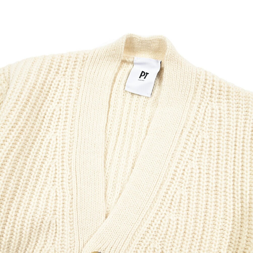 PT TORINO アルパカ混ウール リブニットカーディガン｜430530｜GUARDAROBA MILANO OFFICIAL STORE