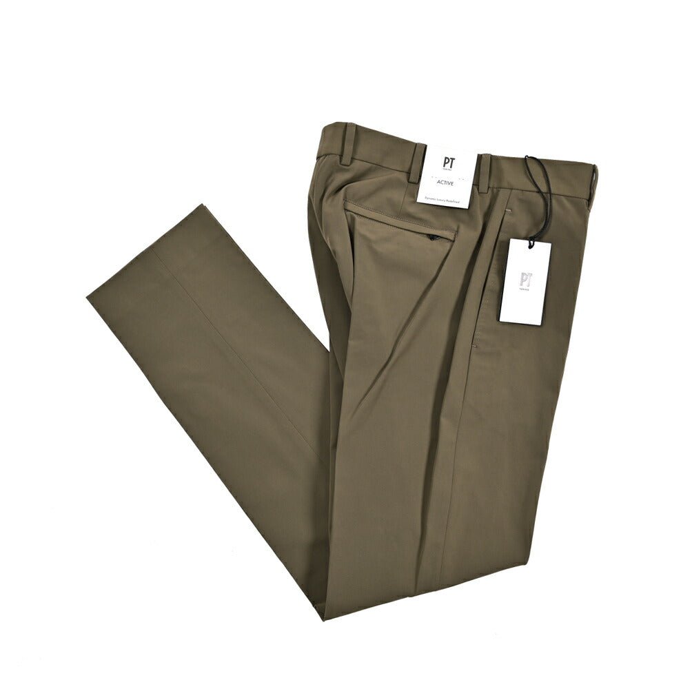 PT TORINO Active "EPSILON" コットンナイロン ノータックイージーパンツ｜430807-48｜GUARDAROBA MILANO OFFICIAL STORE