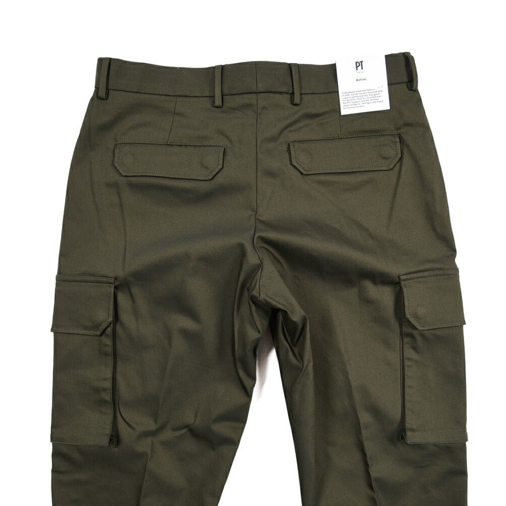 PT TORINO Active "LAMDA" ナイロン混コットン イージーカーゴパンツ カーキグリーン 46 | GUARDAROBA MILANO OFFICIAL STORE