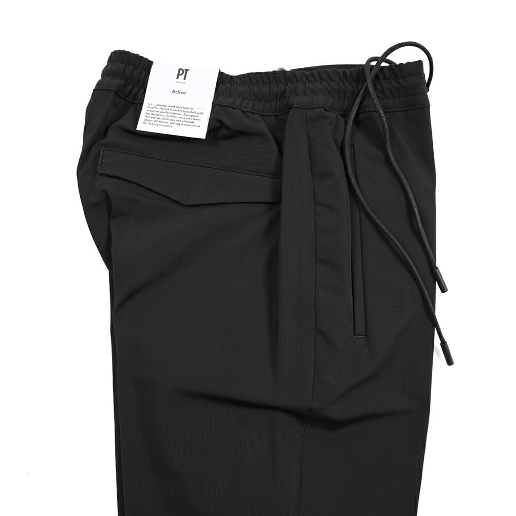 PT TORINO Active “OMEGA” コットン混ナイロン ドローコード付きストレッチパンツ ブラック 44 | GUARDAROBA MILANO OFFICIAL STORE