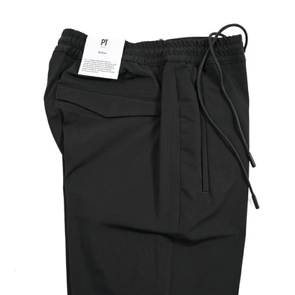 PT TORINO Active “OMEGA” コットン混ナイロン ドローコード付きストレッチパンツ ブラック 44 | GUARDAROBA MILANO OFFICIAL STORE