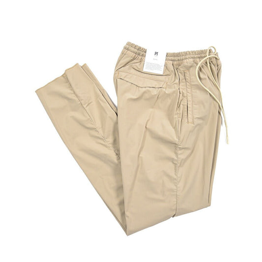 PT TORINO Active "OMEGA" 高機能ストレッチナイロン ドローコード付きイージーパンツ / KINETIC FABRIC ベージュ 48 | GUARDAROBA MILANO OFFICIAL STORE