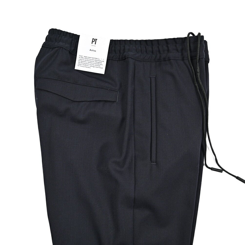 PT TORINO Active "OMEGA" 高機能ウォッシャブルウール ドローコード付きリラックステーパードパンツ TECHNO WASHABLE WOOL｜430750-48｜GUARDAROBA MILANO OFFICIAL STORE