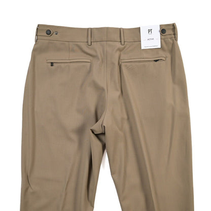 PT TORINO Active “SIGMA” 高機能ストレッチウール ノータックスラックス / TECHNO WASHABLE WOOL ブラウン 50 | GUARDAROBA MILANO OFFICIAL STORE