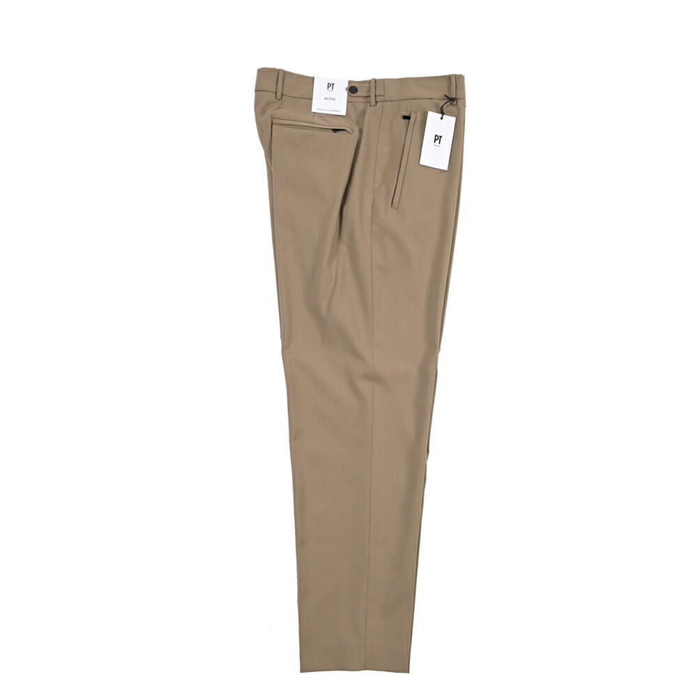 PT TORINO Active “SIGMA” 高機能ストレッチウール ノータックスラックス / TECHNO WASHABLE WOOL ブラウン 50 | GUARDAROBA MILANO OFFICIAL STORE