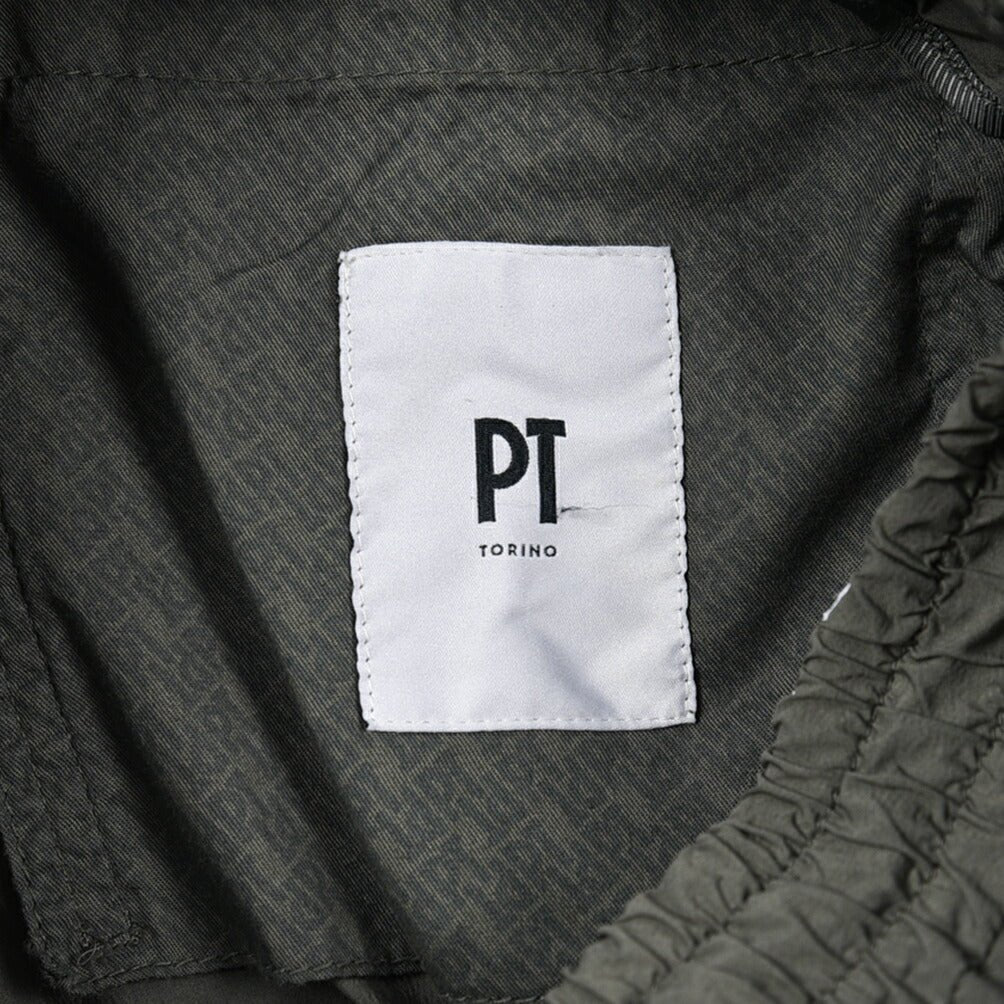 PT TORINO Active "THETA" ナイロン混コットン イージーカーゴパンツ / 裾ジップ カーキグリーン 46 | GUARDAROBA MILANO OFFICIAL STORE