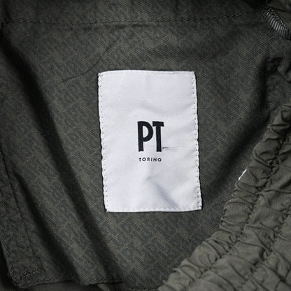 PT TORINO Active "THETA" ナイロン混コットン イージーカーゴパンツ / 裾ジップ カーキグリーン 46 | GUARDAROBA MILANO OFFICIAL STORE