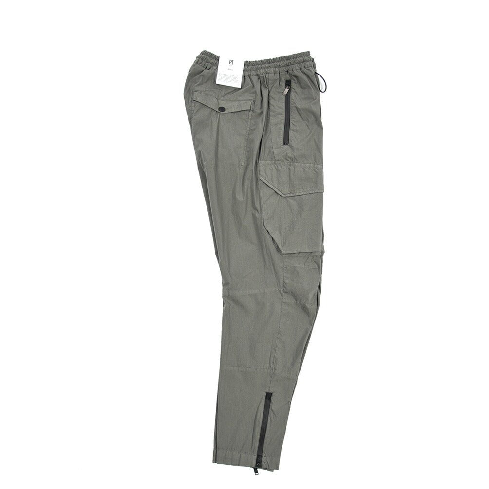 PT TORINO Active "THETA" ナイロン混コットン イージーカーゴパンツ / 裾ジップ カーキグリーン 46 | GUARDAROBA MILANO OFFICIAL STORE