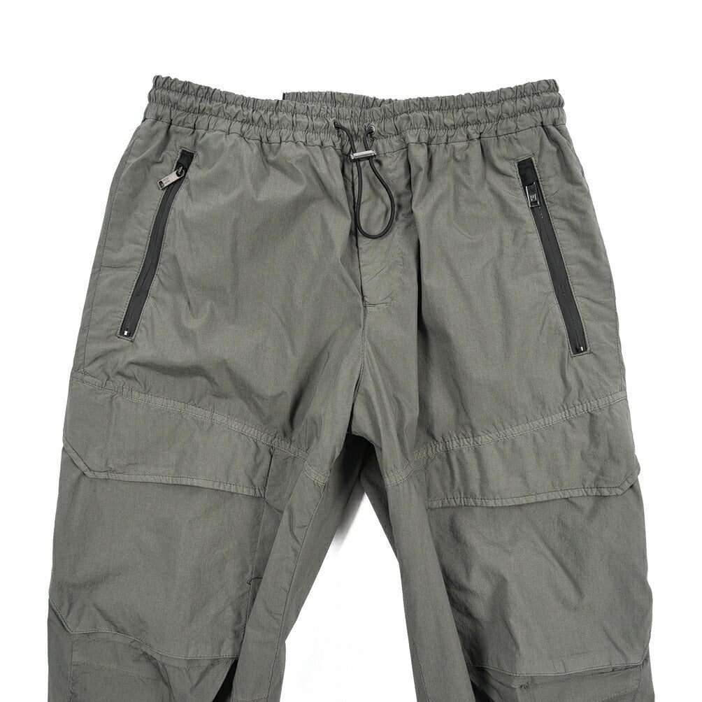 PT TORINO Active "THETA" ナイロン混コットン イージーカーゴパンツ / 裾ジップ カーキグリーン 46 | GUARDAROBA MILANO OFFICIAL STORE