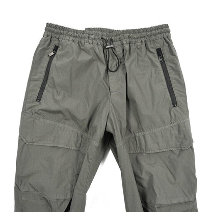 PT TORINO Active "THETA" ナイロン混コットン イージーカーゴパンツ / 裾ジップ カーキグリーン 46 | GUARDAROBA MILANO OFFICIAL STORE