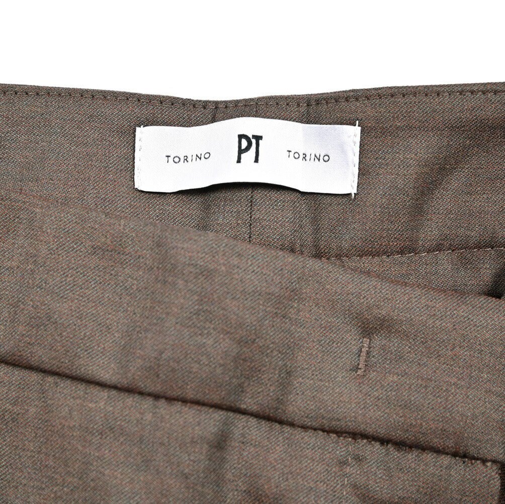 【レディース】PT TORINO ANDREA ビスコース混ウール ベルトレススラックス｜430891｜GUARDAROBA MILANO OFFICIAL STORE