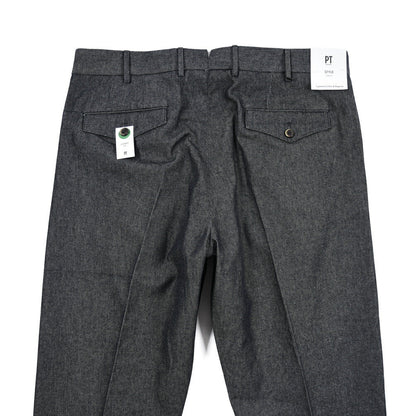 PT TORINO "CARROT FIT" コットン100%デニム ツータックパンツ / デニスラ ネイビー 50 | GUARDAROBA MILANO OFFICIAL STORE