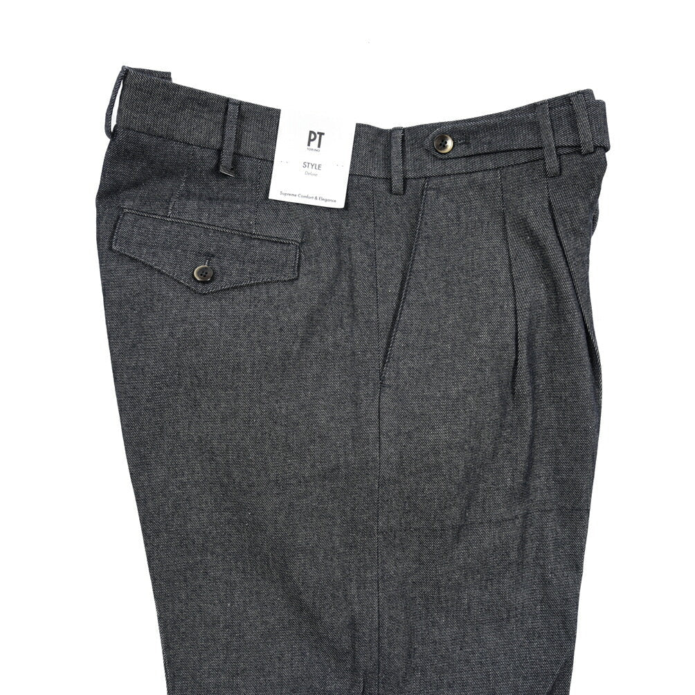 PT TORINO "CARROT FIT" コットン100%デニム ツータックパンツ / デニスラ ネイビー 50 | GUARDAROBA MILANO OFFICIAL STORE