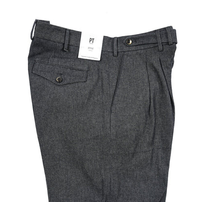 PT TORINO "CARROT FIT" コットン100%デニム ツータックパンツ / デニスラ ネイビー 50 | GUARDAROBA MILANO OFFICIAL STORE