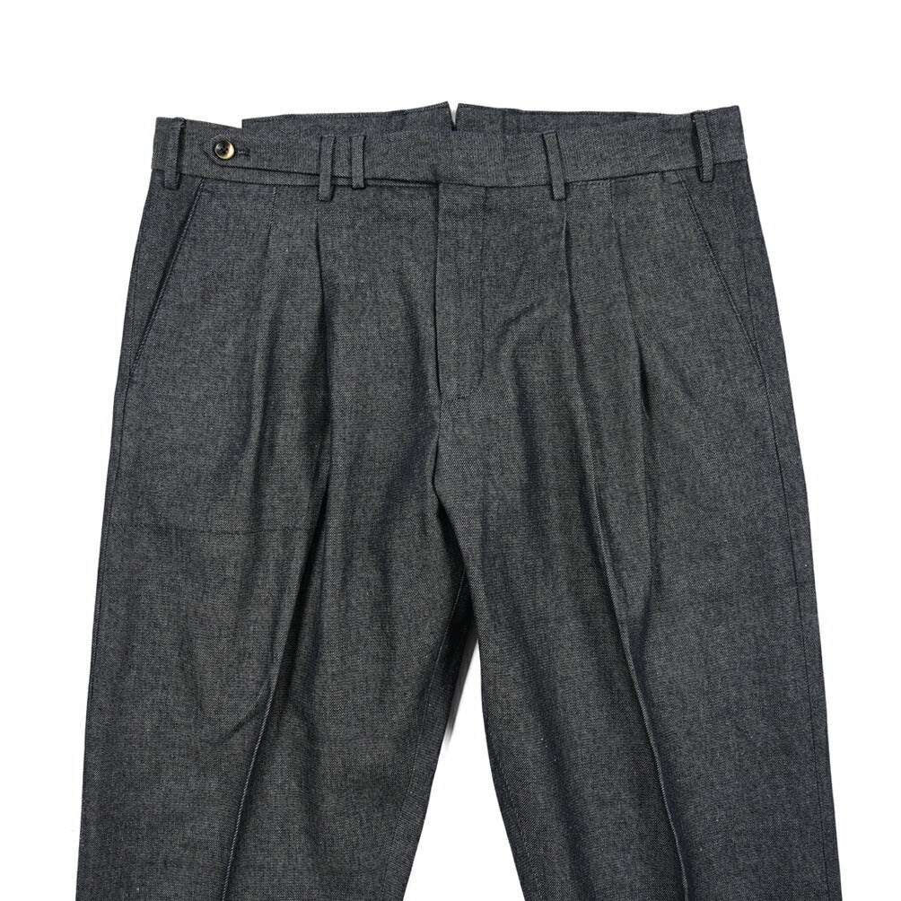 PT TORINO "CARROT FIT" コットン100%デニム ツータックパンツ / デニスラ ネイビー 50 | GUARDAROBA MILANO OFFICIAL STORE