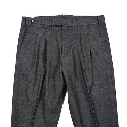 PT TORINO "CARROT FIT" コットン100%デニム ツータックパンツ / デニスラ ネイビー 50 | GUARDAROBA MILANO OFFICIAL STORE