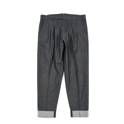 PT TORINO "CARROT FIT" コットン100%デニム ツータックパンツ / デニスラ ネイビー 50 | GUARDAROBA MILANO OFFICIAL STORE