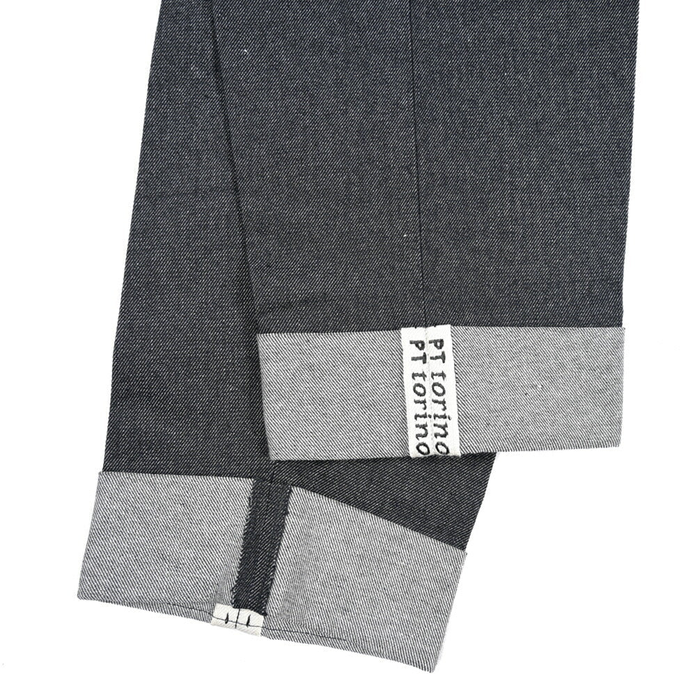 PT TORINO "CARROT FIT" コットン100%デニム ツータックパンツ / デニスラ ネイビー 50 | GUARDAROBA MILANO OFFICIAL STORE