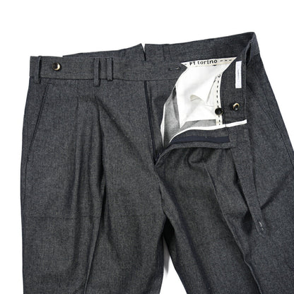 PT TORINO "CARROT FIT" コットン100%デニム ツータックパンツ / デニスラ ネイビー 50 | GUARDAROBA MILANO OFFICIAL STORE