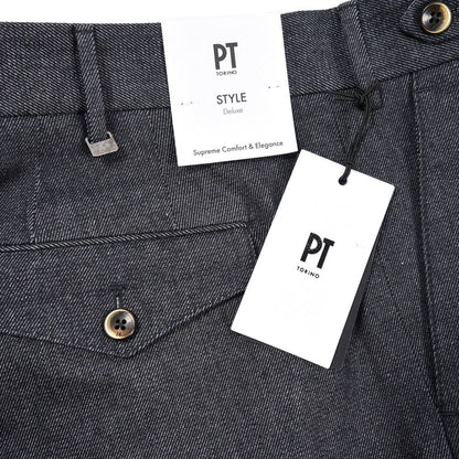 PT TORINO "CARROT FIT" コットン100%デニム ツータックパンツ / デニスラ ネイビー 50 | GUARDAROBA MILANO OFFICIAL STORE