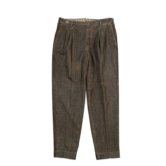 PT TORINO “CARROT FIT” ストレッチコットン ツータックグルカパンツ カーキグリーン 48 | GUARDAROBA MILANO OFFICIAL STORE
