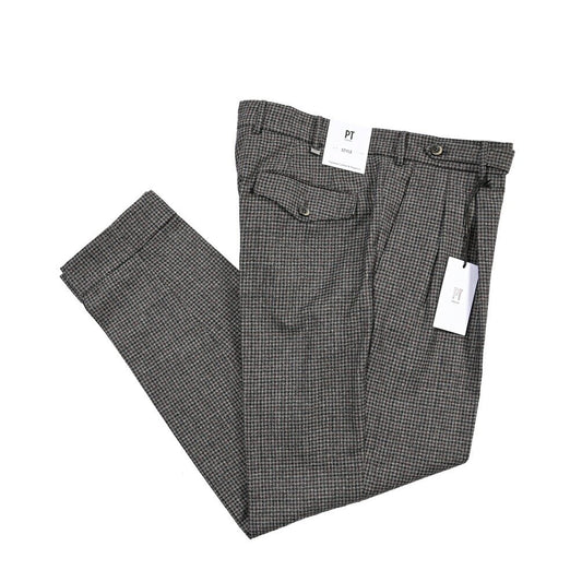PT TORINO “CARROT FIT” SUPER 100's ヴァージンウール100% ツータックグルカパンツ グレー 48 | GUARDAROBA MILANO OFFICIAL STORE