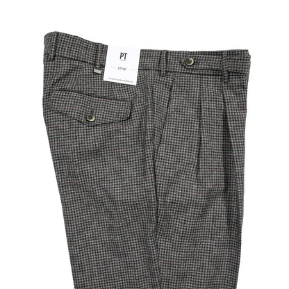 PT TORINO “CARROT FIT” SUPER 100's ヴァージンウール100% ツータックグルカパンツ グレー 48 | GUARDAROBA MILANO OFFICIAL STORE