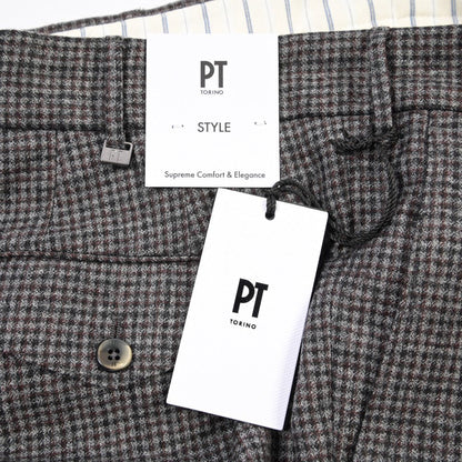 PT TORINO “CARROT FIT” SUPER 100's ヴァージンウール100% ツータックグルカパンツ グレー 48 | GUARDAROBA MILANO OFFICIAL STORE