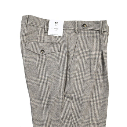PT TORINO Deluxe “CARROT FIT” カシミヤ混ウール ツータックグルカパンツ グレー 48 | GUARDAROBA MILANO OFFICIAL STORE