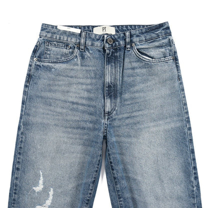PT TORINO DENIM / "BOY FIT" コットン100%デニム バギーワイドジーンズ / クラッシュ加工 / レディース ブルー 27 | GUARDAROBA MILANO OFFICIAL STORE
