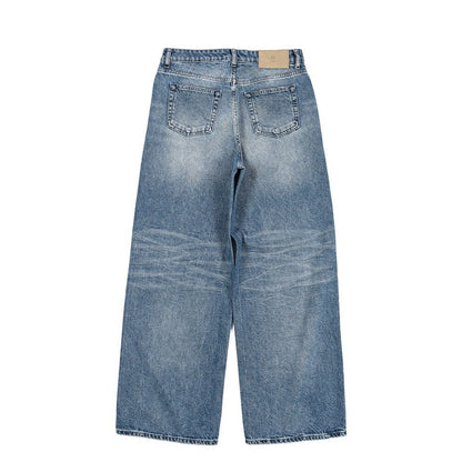 PT TORINO DENIM / "BOY FIT" コットン100%デニム バギーワイドジーンズ / クラッシュ加工 / レディース ブルー 27 | GUARDAROBA MILANO OFFICIAL STORE
