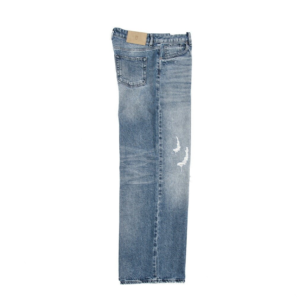 PT TORINO DENIM / "BOY FIT" コットン100%デニム バギーワイドジーンズ / クラッシュ加工 / レディース ブルー 27 | GUARDAROBA MILANO OFFICIAL STORE