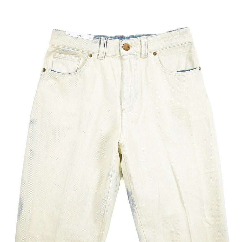 PT TORINO DENIM / "GIO" コットン100%デニム ワイドストレートジーンズ / ペイント加工 オフホワイト 26 | GUARDAROBA MILANO OFFICIAL STORE