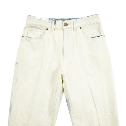 PT TORINO DENIM / "GIO" コットン100%デニム ワイドストレートジーンズ / ペイント加工 オフホワイト 26 | GUARDAROBA MILANO OFFICIAL STORE