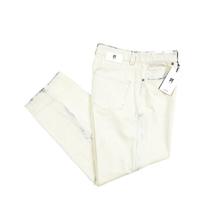 PT TORINO DENIM / "GIO" コットン100%デニム ワイドストレートジーンズ / ペイント加工 オフホワイト 26 | GUARDAROBA MILANO OFFICIAL STORE