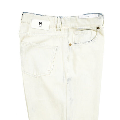 PT TORINO DENIM / "GIO" コットン100%デニム ワイドストレートジーンズ / ペイント加工 オフホワイト 26 | GUARDAROBA MILANO OFFICIAL STORE