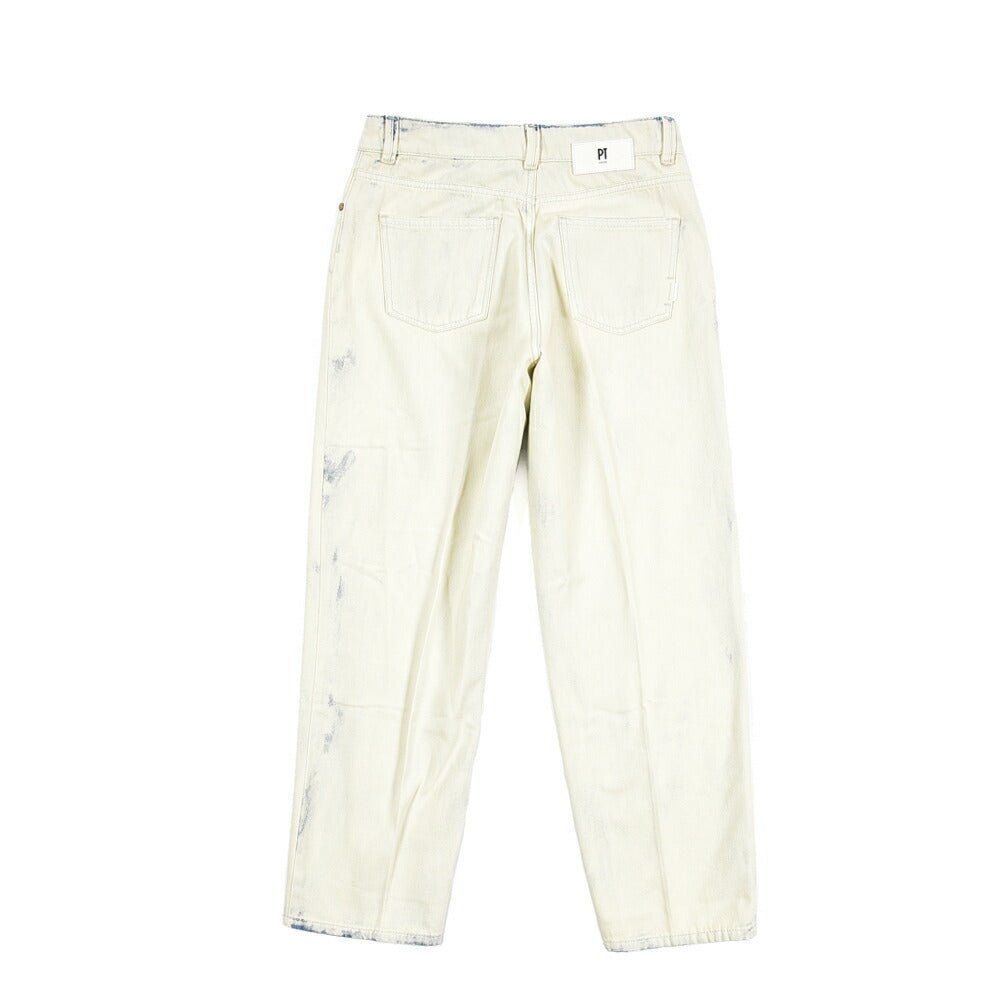 PT TORINO DENIM / "GIO" コットン100%デニム ワイドストレートジーンズ / ペイント加工 オフホワイト 26 | GUARDAROBA MILANO OFFICIAL STORE