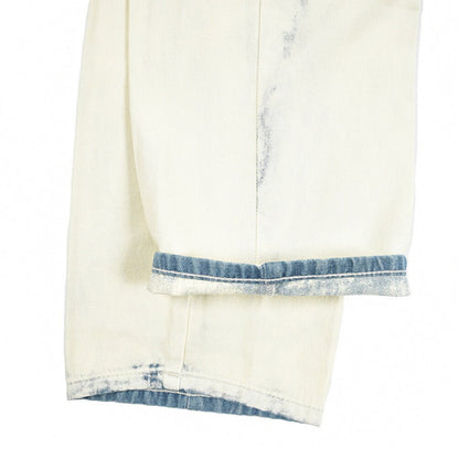 PT TORINO DENIM / "GIO" コットン100%デニム ワイドストレートジーンズ / ペイント加工 オフホワイト 26 | GUARDAROBA MILANO OFFICIAL STORE