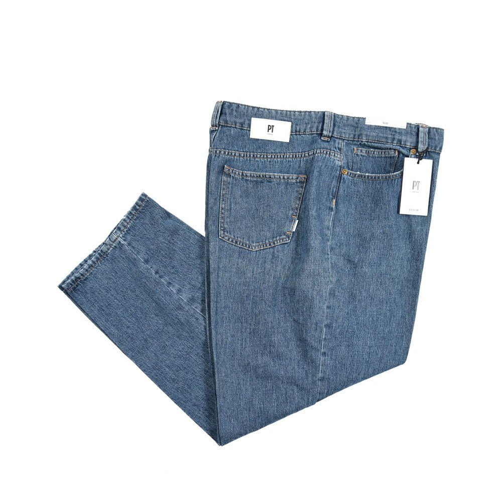PT TORINO DENIM / "GIO" コットン100%デニム ワイドストレートジーンズ ブルー 34 | GUARDAROBA MILANO OFFICIAL STORE
