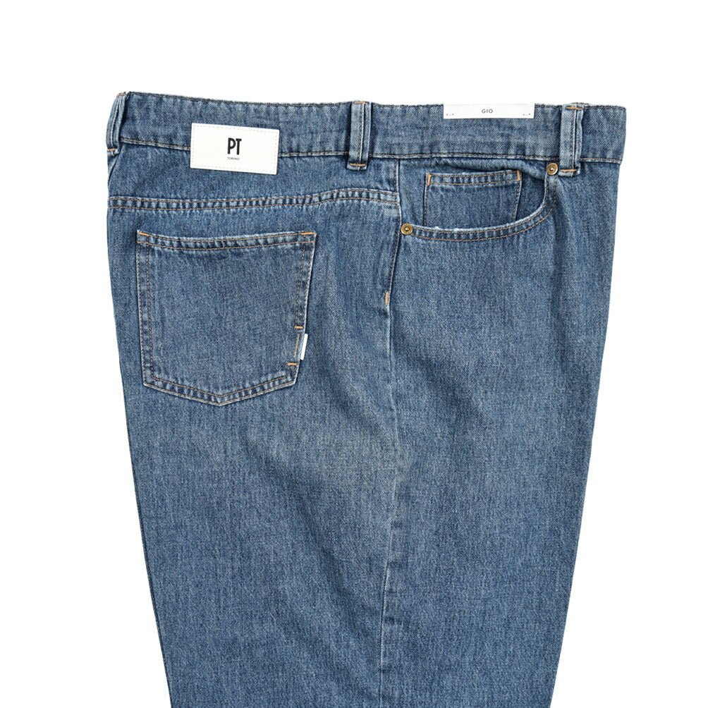 PT TORINO DENIM / "GIO" コットン100%デニム ワイドストレートジーンズ ブルー 34 | GUARDAROBA MILANO OFFICIAL STORE